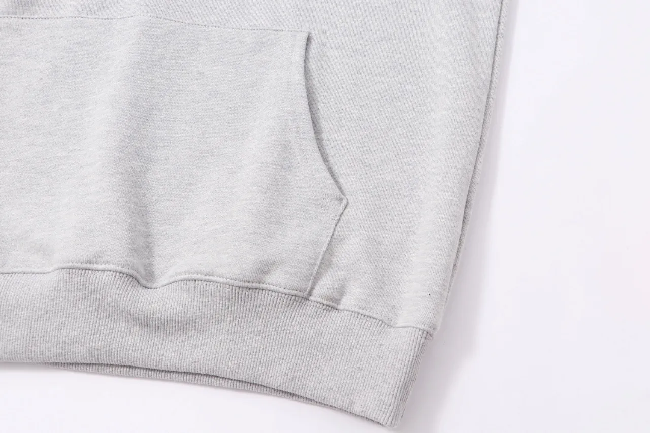 802#Gallery Dept New Slogan Horseshoe Design Printed Hoodie American High Street Hooded Sweatshirt Light Gray Blue S~XL P180